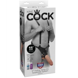 strap-on avec gode creux 28 cm et sangles couleur chaine