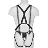 strap-on avec gode creux 28 cm et sangles couleur chaine