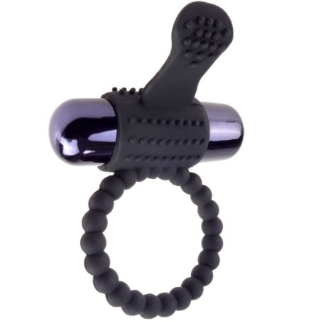 anneau vibrant en silicone noir fantasy c-ring