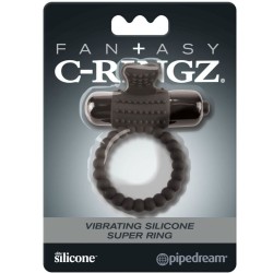 anneau vibrant en silicone noir fantasy c-ring