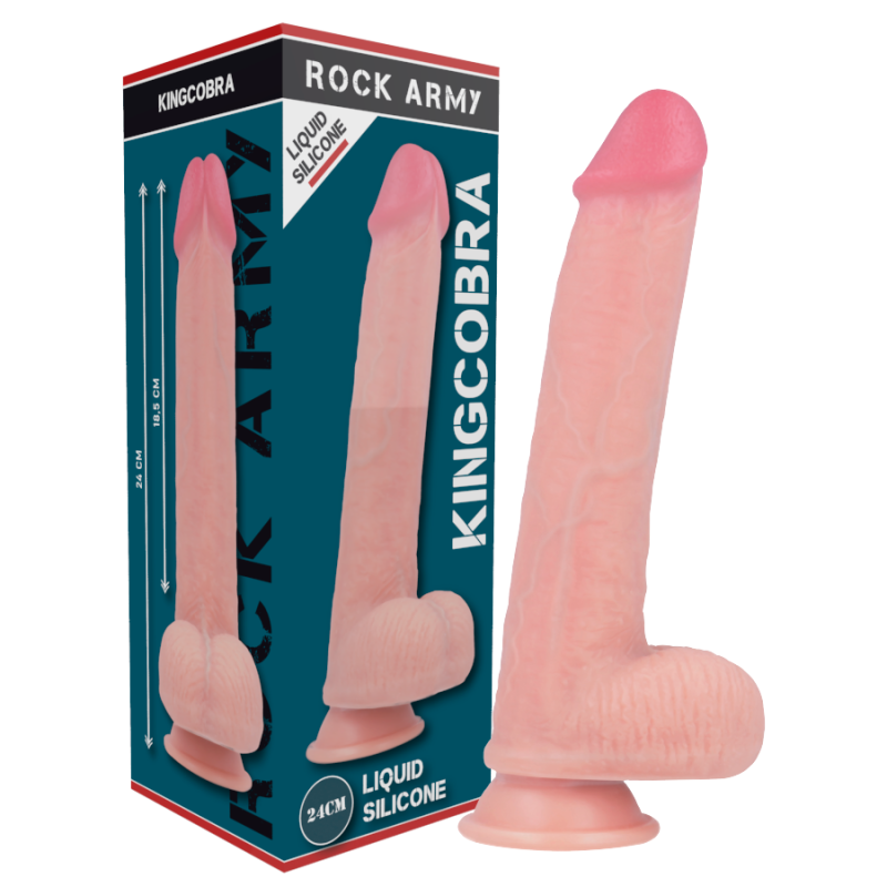 liquide silicone premium kingcobra réaliste 24 cm -o- 4.77 cm liquide silicone premium kingcobra réaliste 24 cm -o- 4.77 cm