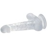 gode réaliste avec ventouse et testicules 16.7 cm transparent