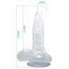 gode réaliste avec ventouse et testicules 16.7 cm transparent