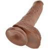 pénis réaliste avec boules 19.8 cm caramel