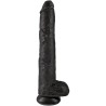 pénis réaliste avec boules 30.5 cm noir