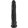 pénis réaliste avec boules 30.5 cm noir