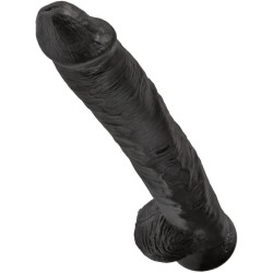 pénis réaliste avec boules 30.5 cm noir