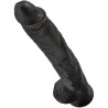 pénis réaliste avec boules 30.5 cm noir