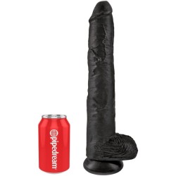 pénis réaliste avec boules 30.5 cm noir