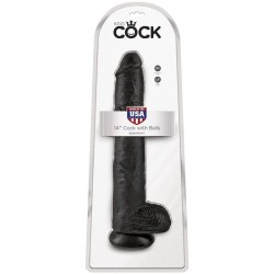pénis réaliste avec boules 30.5 cm noir