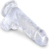 clear pénis réaliste avec boules 10.1 cm transparent