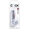 clear pénis réaliste avec boules 10.1 cm transparent
