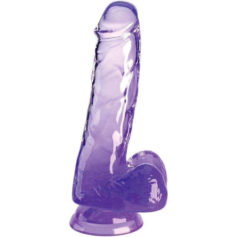 clear pénis réaliste avec boules 13.5 cm violet clear pénis réaliste avec boules 13.5 cm violet