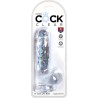 clear pénis réaliste avec boules 13.5 cm transparent