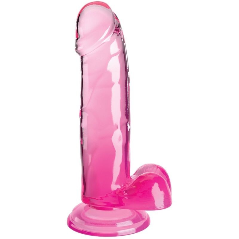 clear pénis réaliste avec boules 15.2 cm rose clear pénis réaliste avec boules 15.2 cm rose