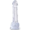 clear pénis réaliste avec boules 15.2 cm transparent