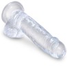 clear pénis réaliste avec boules 15.2 cm transparent