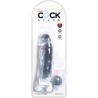 clear pénis réaliste avec boules 15.2 cm transparent