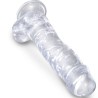 clear pénis réaliste avec boules 16.5 cm transparent
