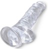 clear pénis réaliste avec boules 16.5 cm transparent