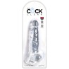 clear pénis réaliste avec boules 16.5 cm transparent