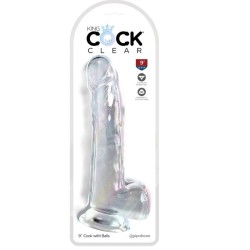 clear gode avec testicules 20.3 cm transparent