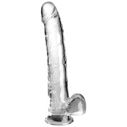 clear gode avec testicules 24.8 cm transparent