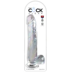 clear gode avec testicules 24.8 cm transparent