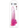 clear gode  testicules 19 cm rose