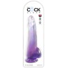 clear gode  testicules 19 cm violet