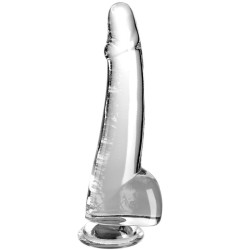 clear gode  testicules 19 cm transparent