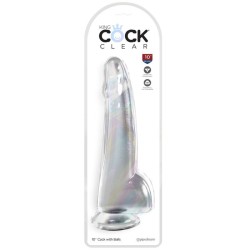 clear gode  testicules 19 cm transparent