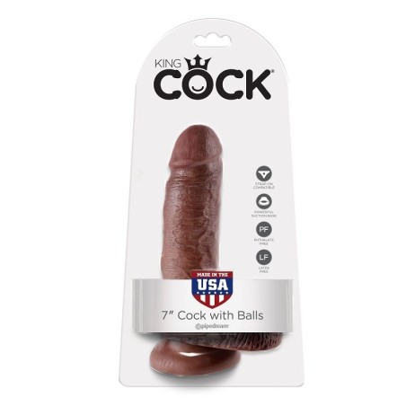 7 gode marron avec boules 17.8 cm