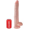 gode avec couilles 35.6 cm - chair