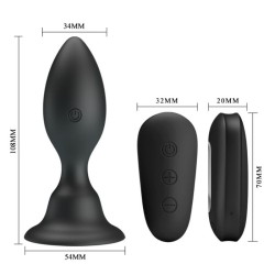 plug anal avec télécommande vibration noire