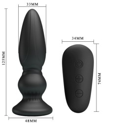 puissant vibrateur télécommande plug anal noir