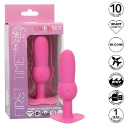 first time sonde anal plug perlée 10 vibrations rose