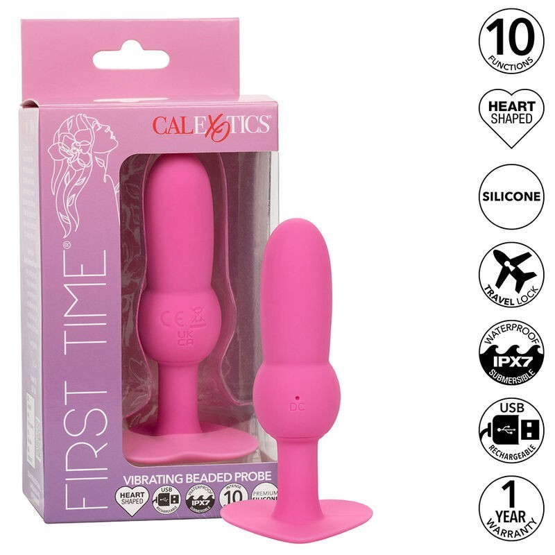 first time sonde anal plug perlée 10 vibrations rose first time sonde anal plug perlée 10 vibrations rose