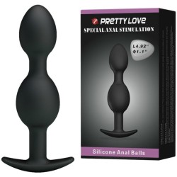 balles anal en silicone 12.5 cm noires