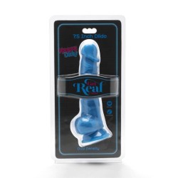 happy dicks 19 cm avec balles bleu