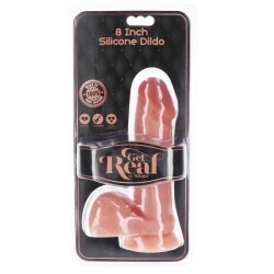 gode en silicone 20,5 cm avec balles peau