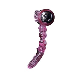 anneau silicone 10 rythmes de langue avec vibration rose