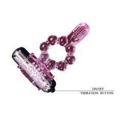 anneau silicone 10 rythmes de langue avec vibration rose