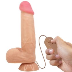 série sliding skin gode réaliste avec ventouse sliding skin télécommande flesh 21,8 cm