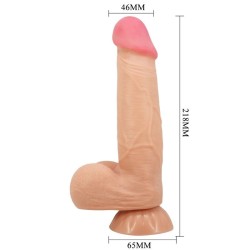 série sliding skin gode réaliste avec ventouse sliding skin télécommande flesh 21,8 cm