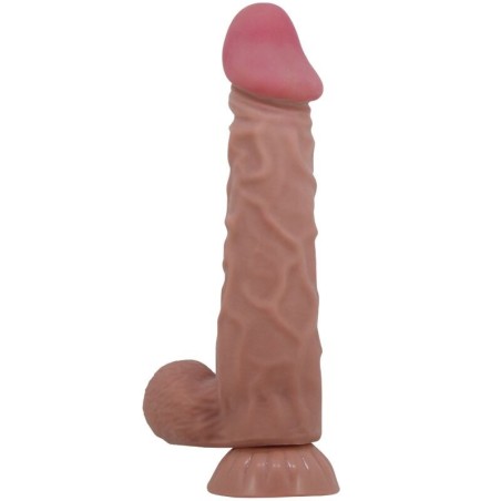 série sliding skin gode réaliste avec ventouse sliding skin marron 24 cm