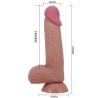 série sliding skin gode réaliste avec ventouse coulissante peau brun 20,6 cm