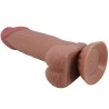 série sliding skin gode réaliste avec ventouse coulissante peau brun 19,4 cm