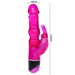 vibrateur fantasy waves of pleasure avec lapin lilas 23 cm