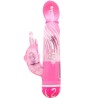 vibrateur multivitesses avec stimulateur rose